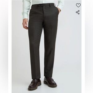 Park Avenue Smart Fit Wool Rich Fine Pin Stripe Men’s Dress Pants Trousers Black